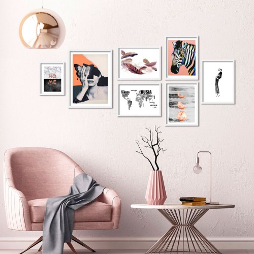 Home Turuncu Çerçeveli Poster Seti