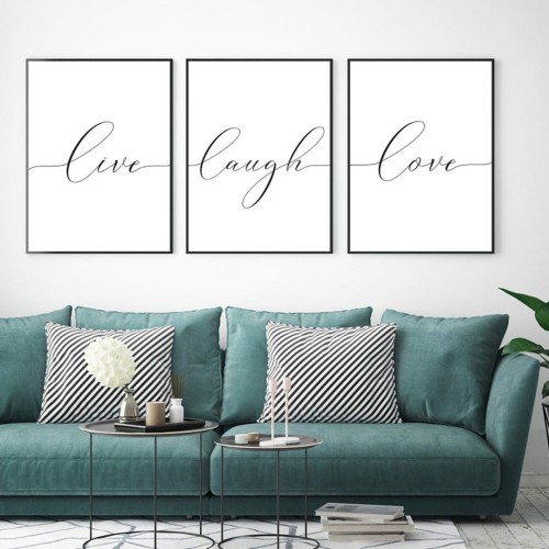 Love Laugh Live Çerçeveli Poster Seti