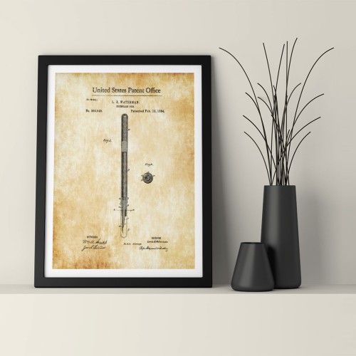Kalem Patent Çerçeveli Poster