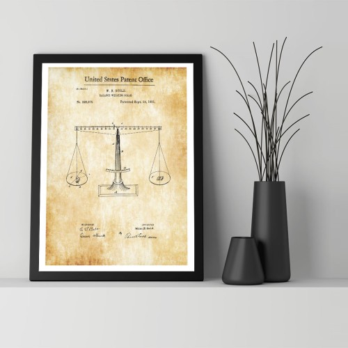 Terazi Patent Çerçeveli Poster