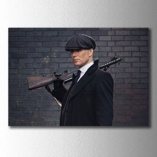 Tom Shelby Gri Duvar Kanvas Tablo