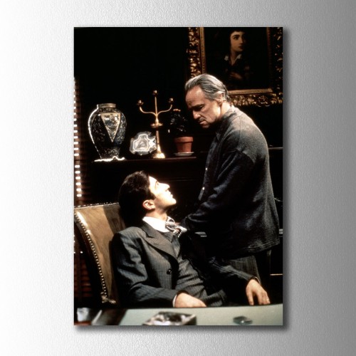 The Godfather With Son Kanvas Tablo