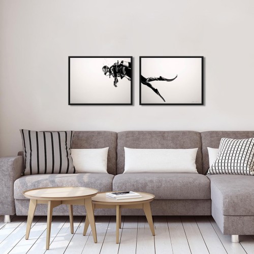 Balık Adam Çerçeveli Poster Seti