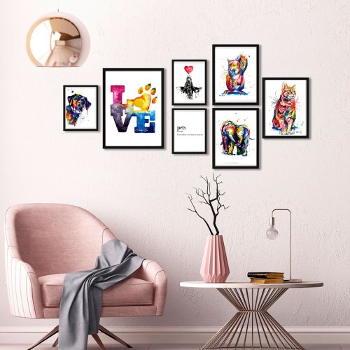 Pets Love Çerçeveli Poster Seti