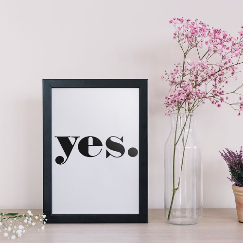 Yes Çerçeveli Poster