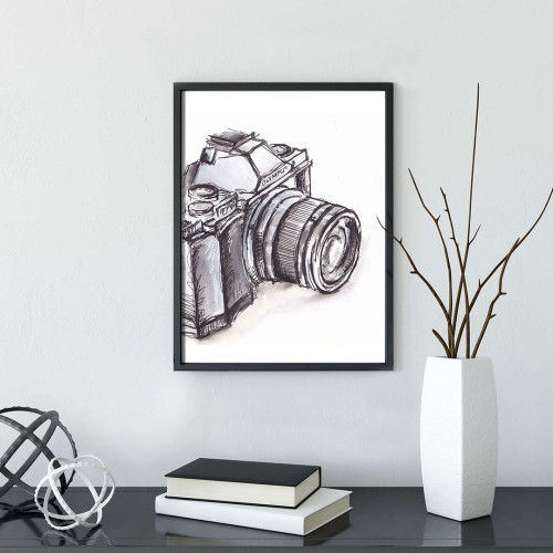 Fotoğraf Makinası Çerçeveli Poster