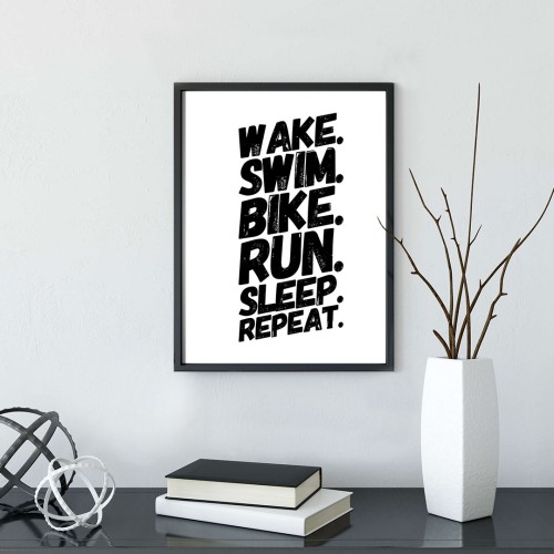 Wake & Sleep Çerçeveli Poster