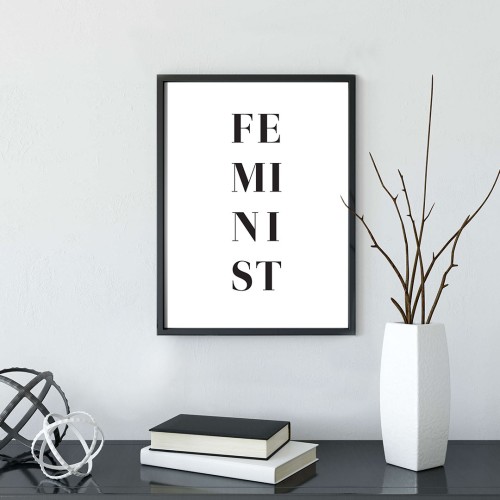 Feminist Yazılı Çerçeveli Poster