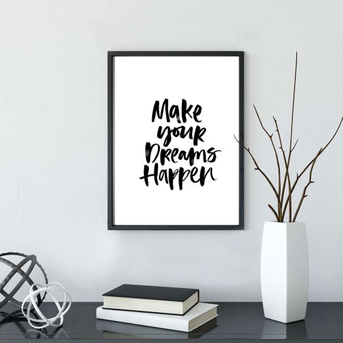 Make Yazılı Çerçeveli Poster