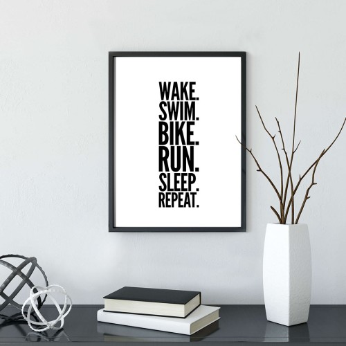 Wake Repat Çerçeveli Poster