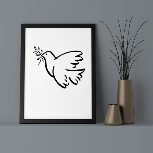 Güvercin Çerçeveli Poster
