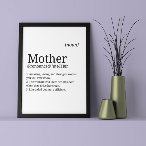 Mother Funny Dictionary Çerçeveli Poster