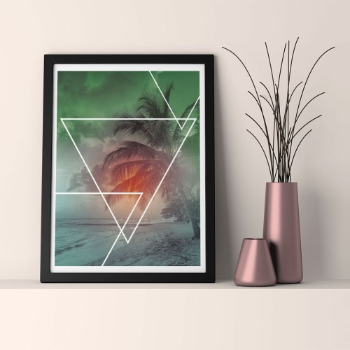 Yeşil Manzara Çerçeveli Poster