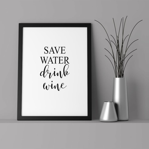 Save Water Çerçeveli Poster