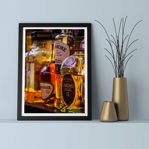Viski Şişeleri  Çerçeveli Poster