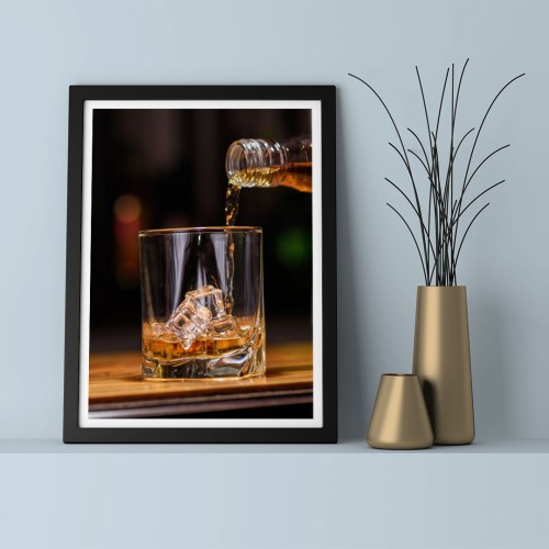 Viski Bardağı Çerçeveli Poster