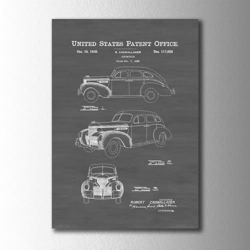 Otomobil Patent Kanvas Tablo