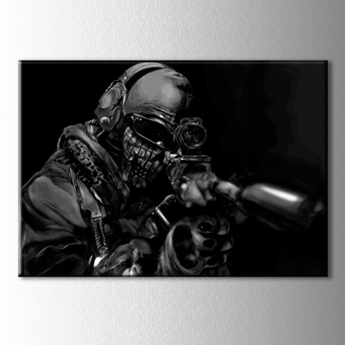 Cod Ghost Kanvas Tablo