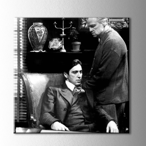 God Father Siyah Beyaz Kanvas Tablo