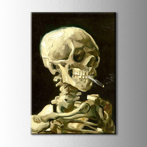 Vincent van Gogh Sigara İçen Kafatası Kanvas Tablo