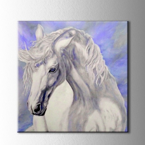 White Horse Kanvas Tablo