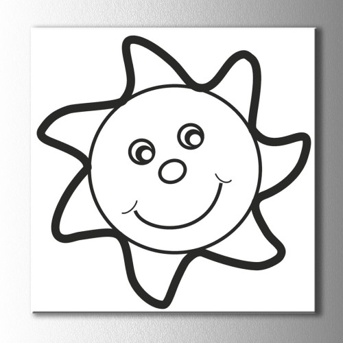 Gülümseyen Güneş Boyama Kanvas Tablo