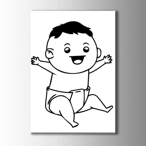 Erkek Bebek Boyama Kanvas Tablo