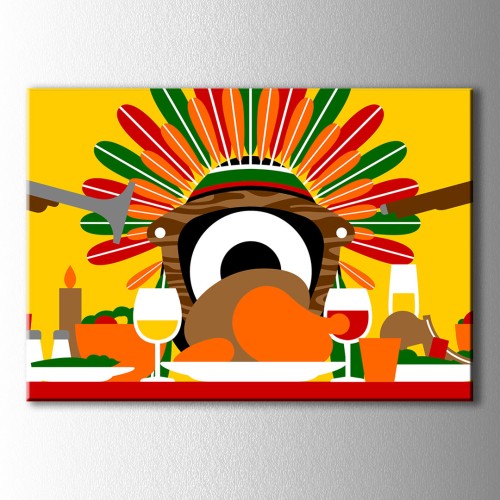 Popart Hindi ve Kadehler Kanvas Tablo