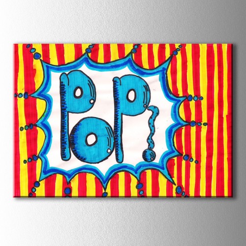 Popart Pop Yazılı Kanvas Tablo