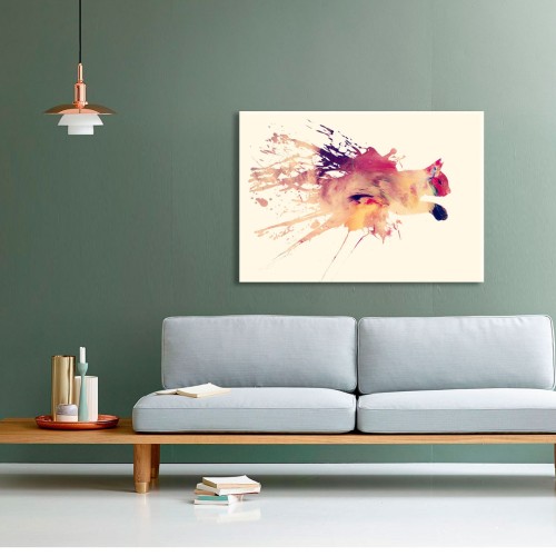 İllüstrasyon Koşan Kedi Kanvas Tablo