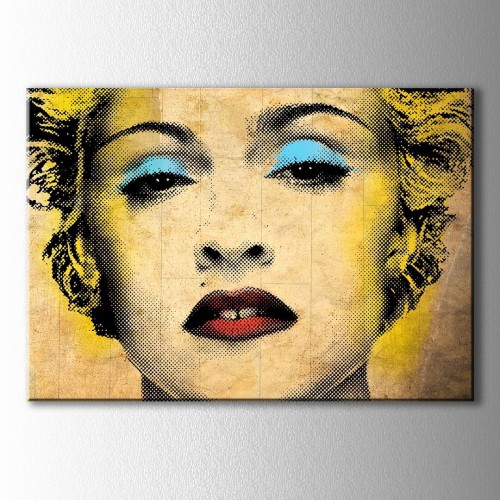 Popart Mavi Göz Makyajlı Kadın Kanvas Tablo