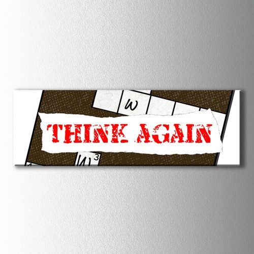 Panaromik Retro Think Again Kanvas Tablo