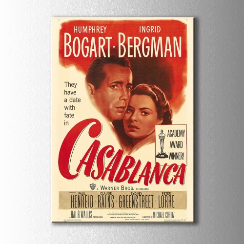 Retro Casablanca Afiş Kanvas Tablo
