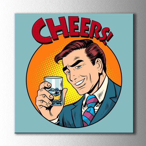 Popart Cheers Kare Kanvas Tablo