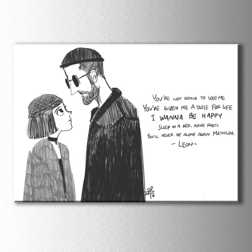 Kara Kalem Leon Kanvas Tablo