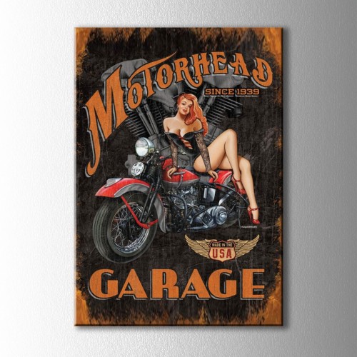 Retro Motorhead Garage Afiş Kanvas Tablo