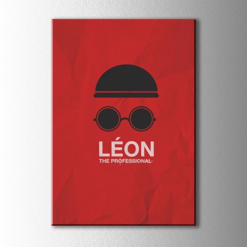 Minimal Kırmızı Leon Kanvas Tablo
