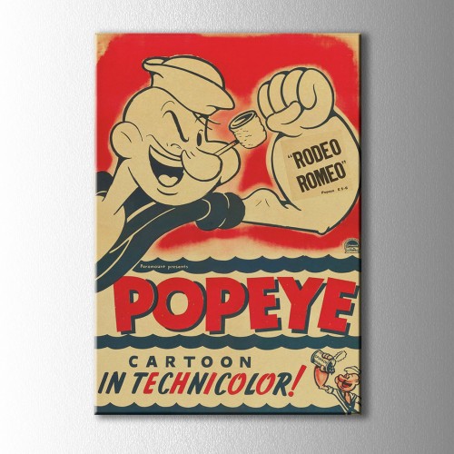 Vintage Popeye Afiş Kanvas Tablo