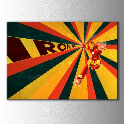 Retro İron Man Kanvas Tablo