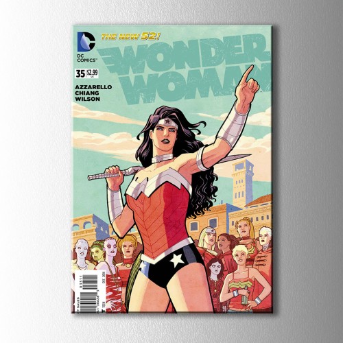 Retro Wonder Woman Dergi Kapağı Kanvas Tablo