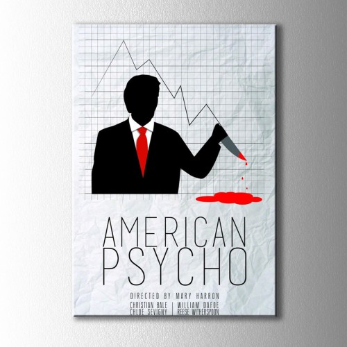 Minimal American Psycho Kanvas Tablo