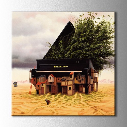 Boşlukta Piano Kanvas Tablo