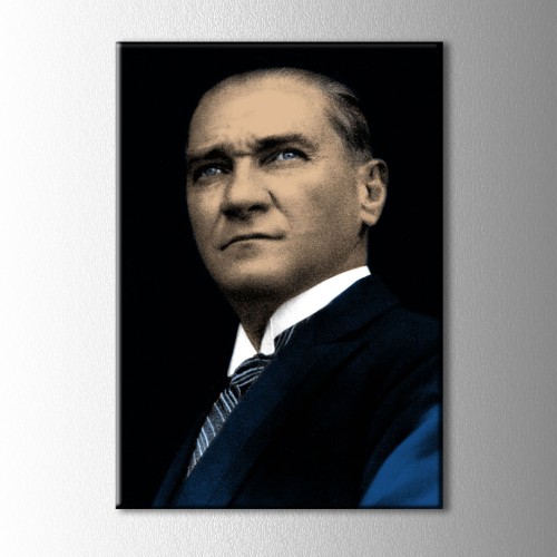 Renklendirilmiş Atatürk Kanvas Tablo