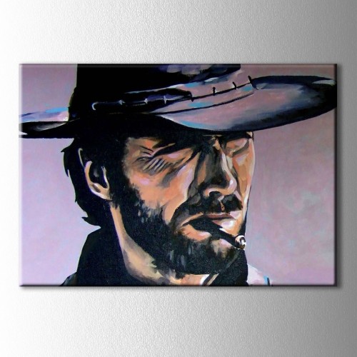 Cizim Clint Eastwood Kanvas Tablo