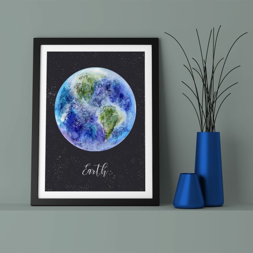 Earth Çerçeveli Poster