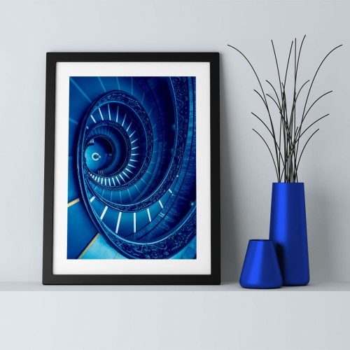 Mavi Merdiven Çerçeveli Poster