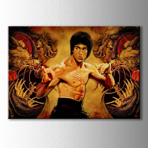 Bruce Lee ve Ejder Kanvas Tablo 