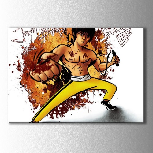 Bruce Lee Çizim Kanvas Tablo 