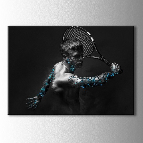 Tenis Siyah Beyaz Adam Kanvas Tablo 