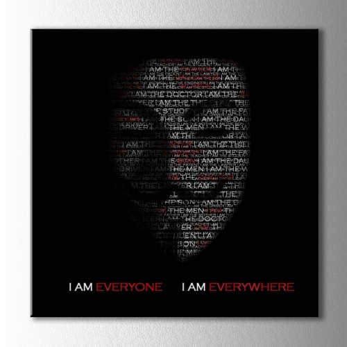 Anonymous Tipografik Kare Kanvas Tablo